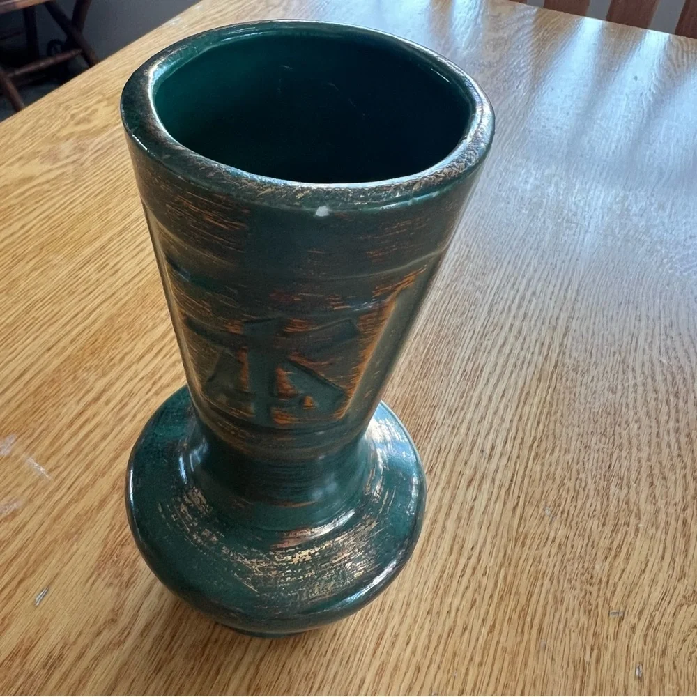 Vintage Savoy Pottery Hand Decorated Vase with Gold Highlights